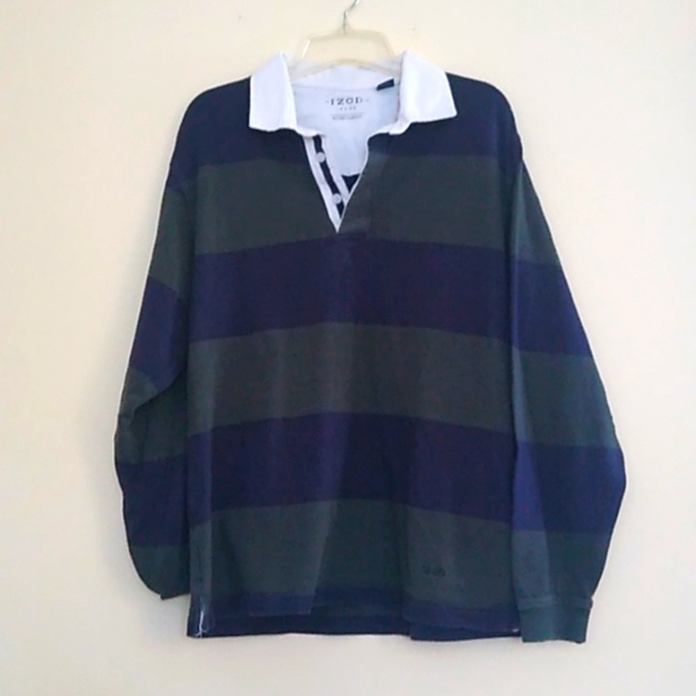 IZOD Retro Varsity men's Y2K rugby shirt L